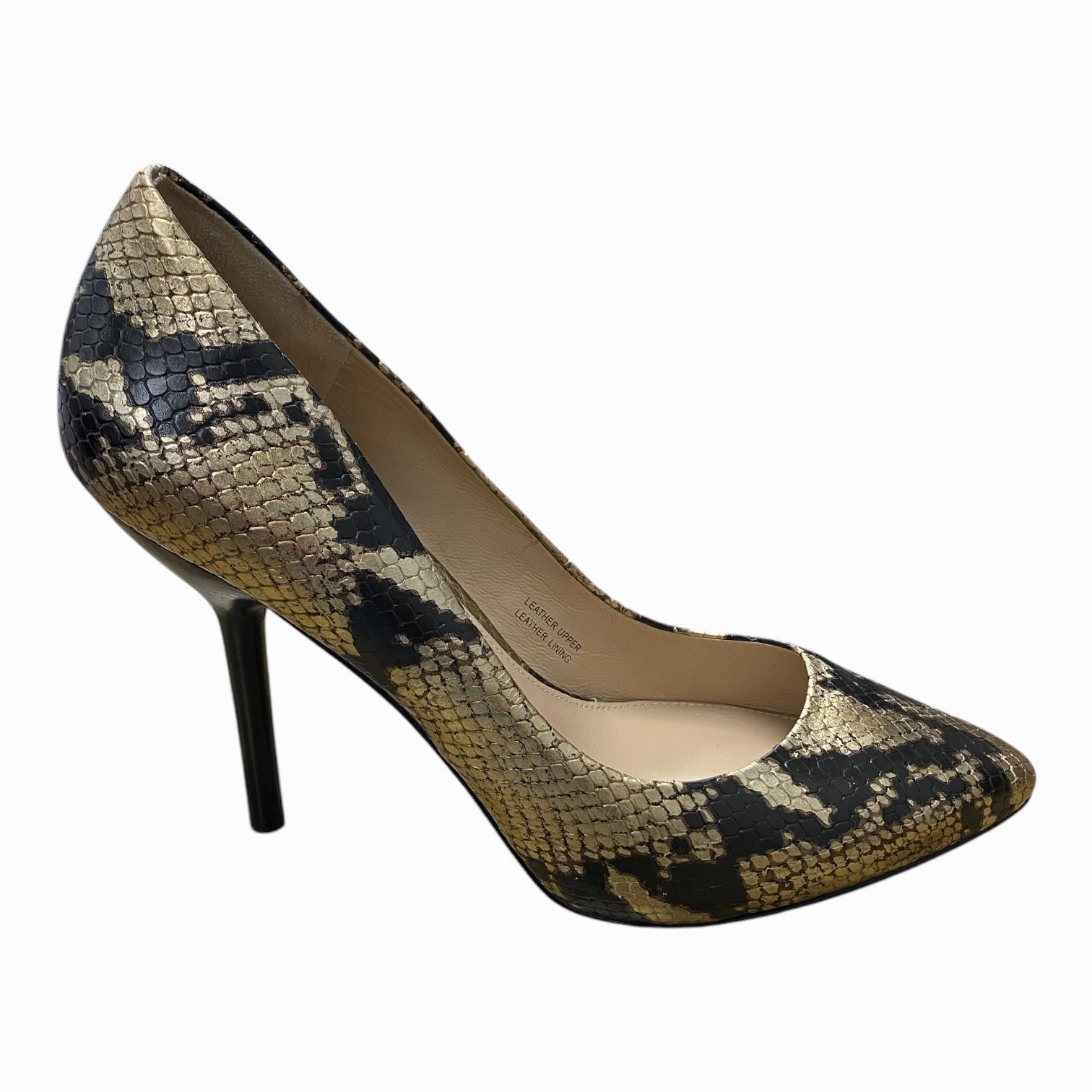Effortless Cool Timeless Design Shoes Heels Stiletto By Via Spiga In Snakeskin Print, Size: 9