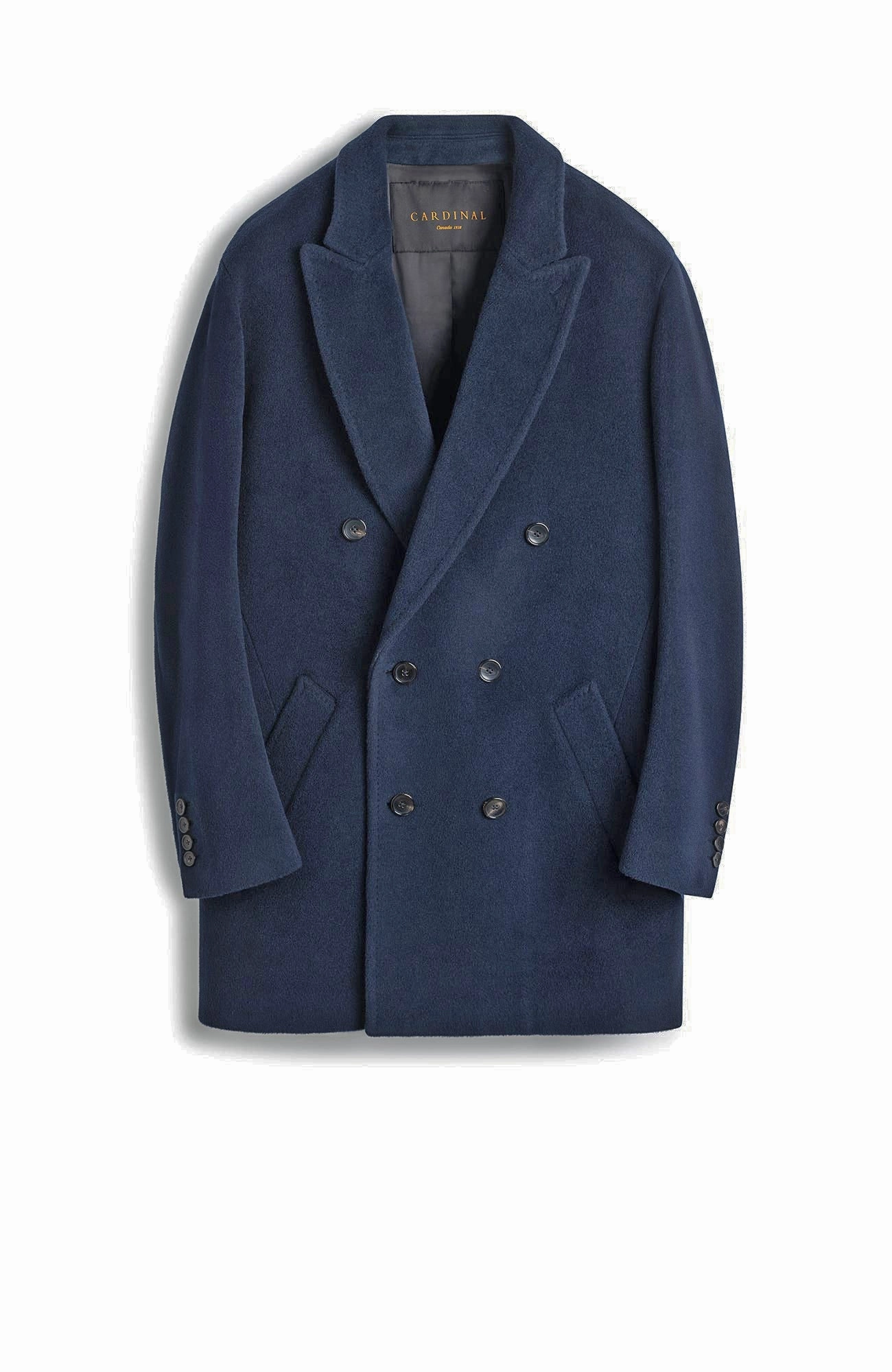 Ultra Light Packable LOGAN  DOUBLE BREAST NAVY WOOL TOPCOAT