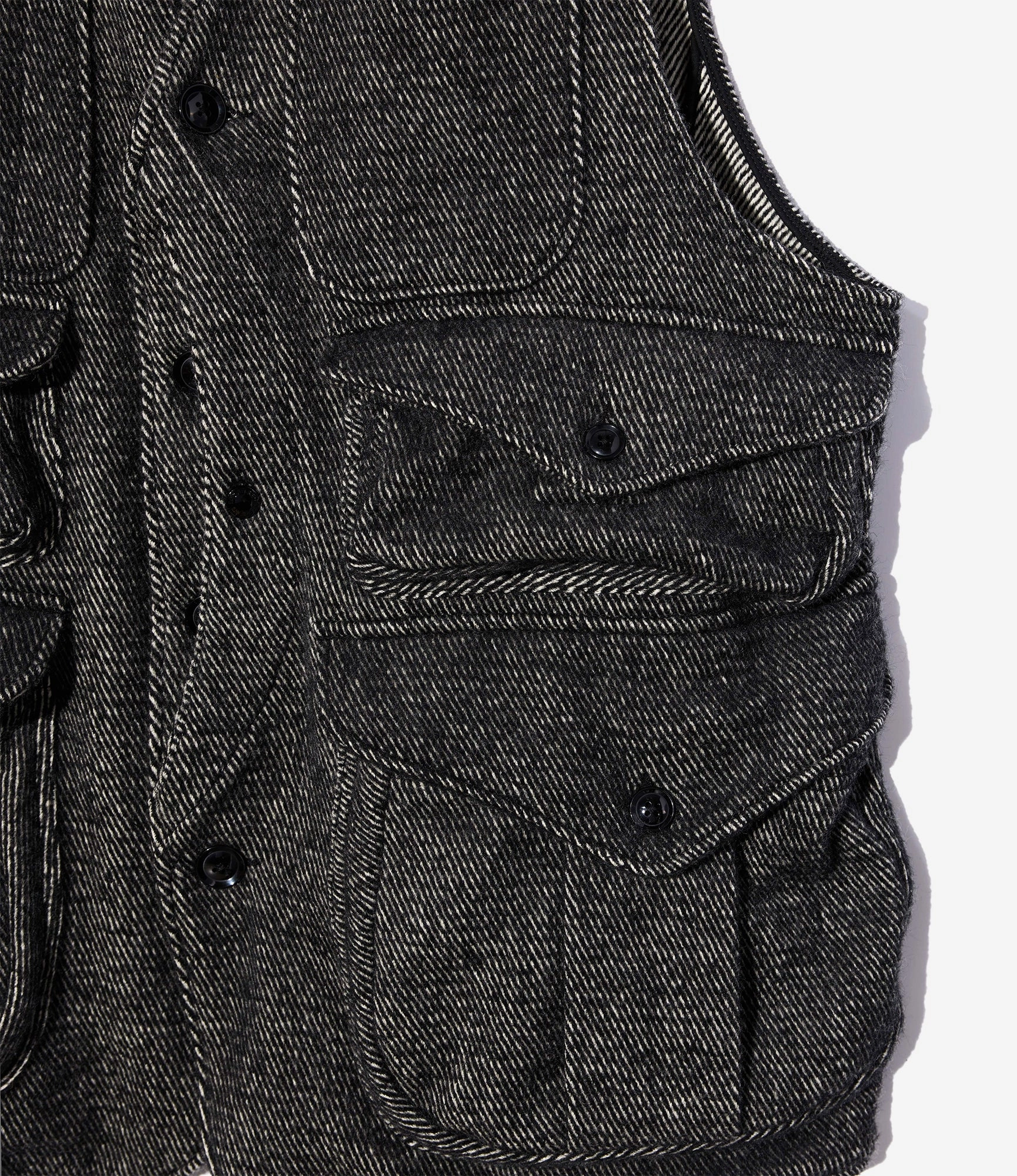 Hunting Jacket ?C Black Shaggy Wool Twill Custom - made