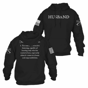 Husband Defined Hoodie - Black Hidden Pocket Compartments Ergonomic Tailoring