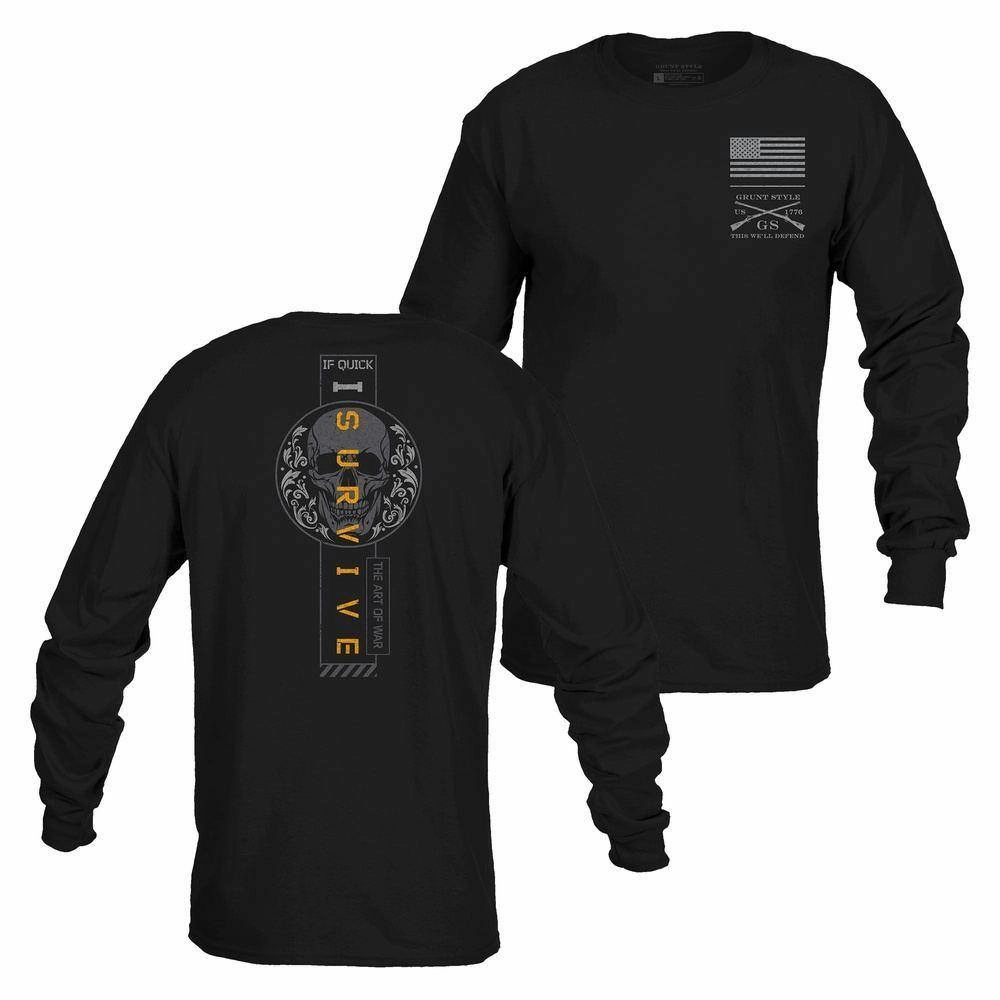 Casual Ease Microfiber Interior I Survive Long Sleeve - Black