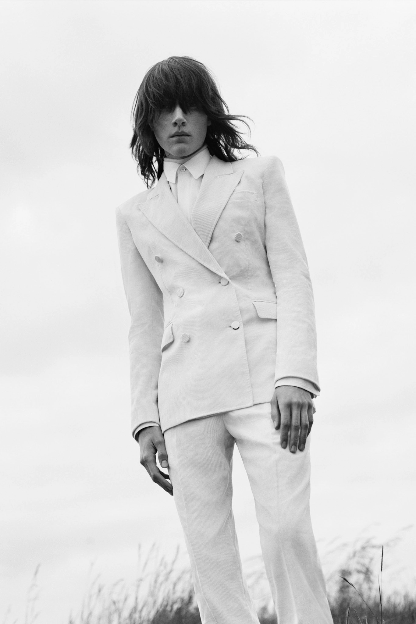 Perfect Construction Ianthe Flare Pant in Ivory Sea Island Cotton Corduroy