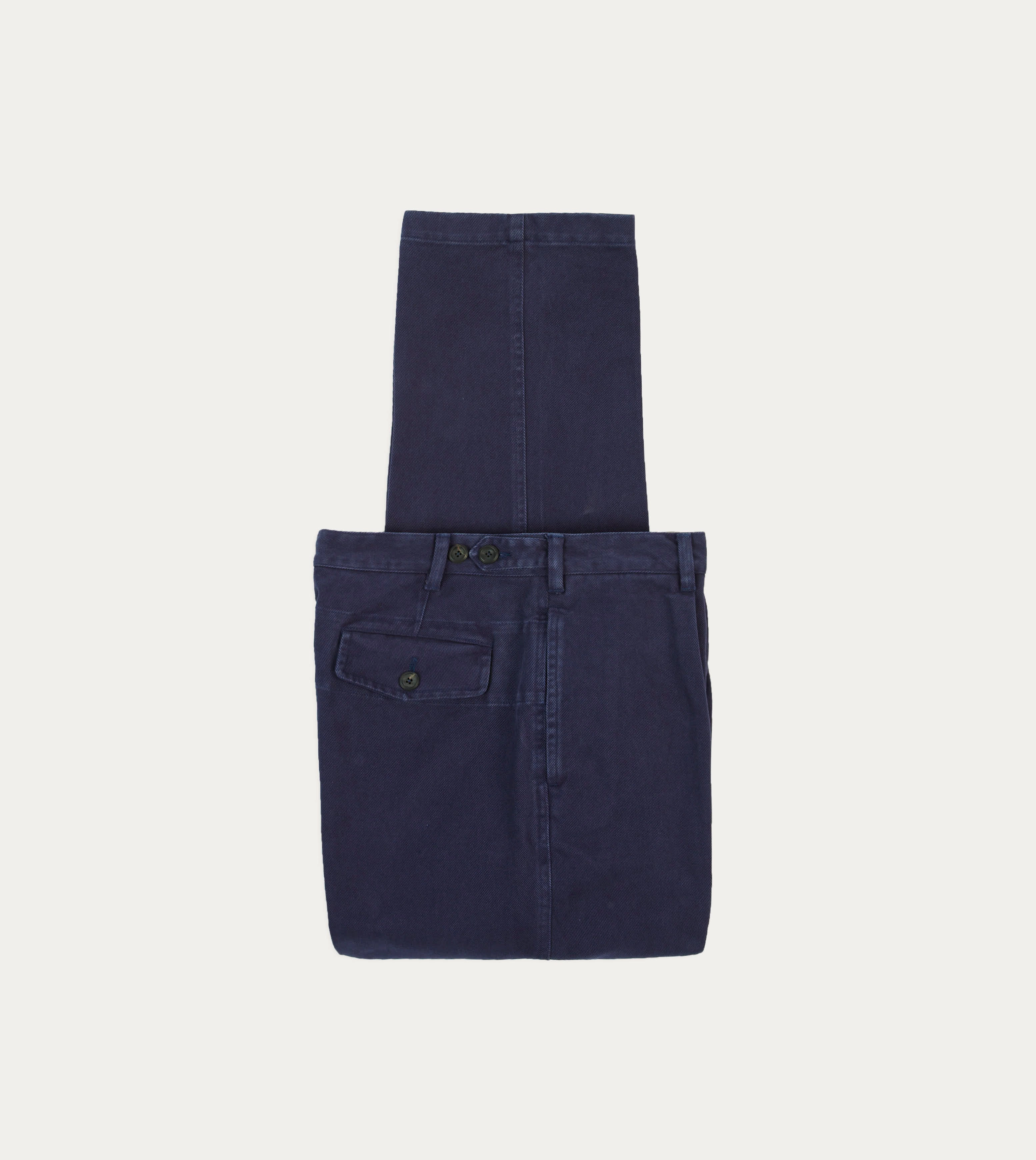 Comfy Texture Indigo Heavy Cotton Twill Games Trousers