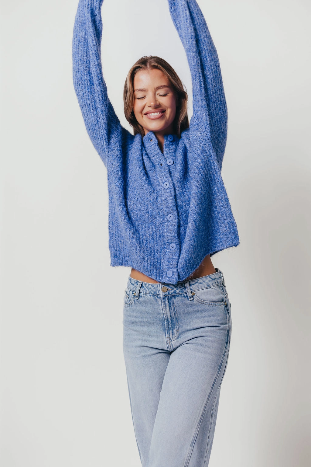 EcoCertified Material Jacques Cardigan Top in Cobalt Blue