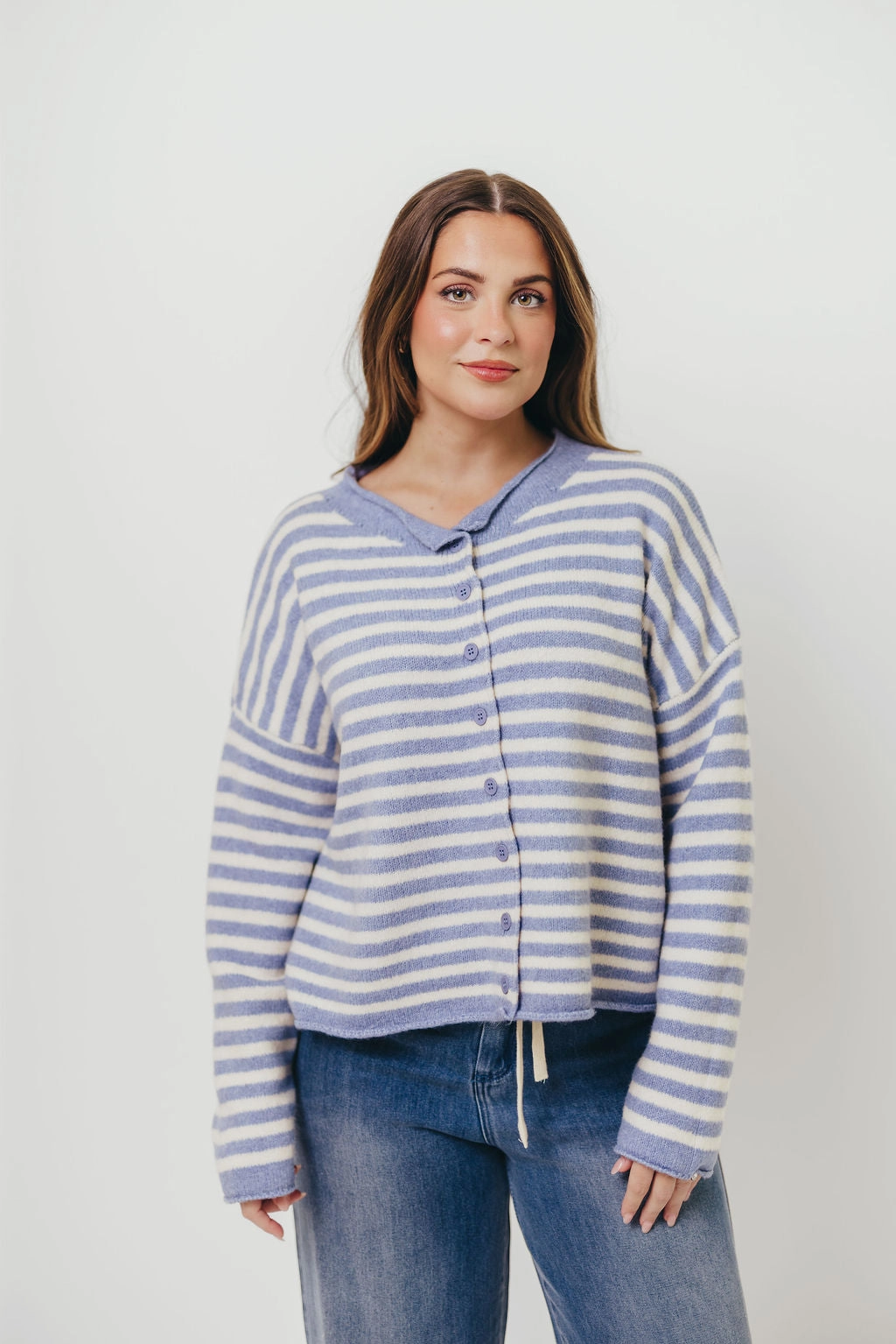 Winter Fashion FadeResistantTechnology Cove Striped Sweater in Blue Ivory