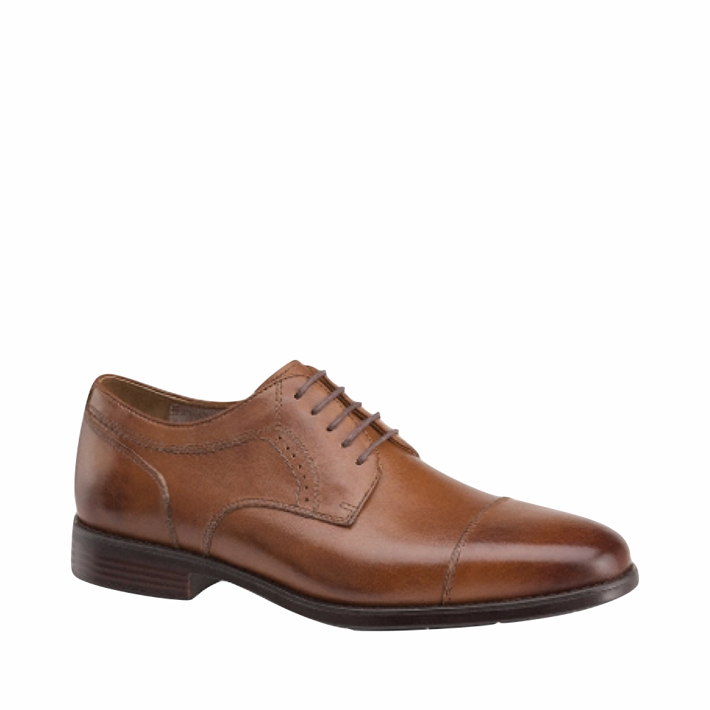 Subtle Match Johnston & Murphy Men's Branning Cap Toe Waterproof Oxford in Tan