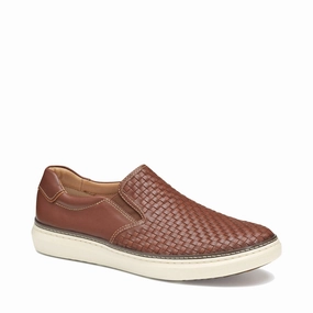 Premium Interior Cushioned Feel Johnston & Murphy Men's McGuffey 2 Woven Slip-On in Tan