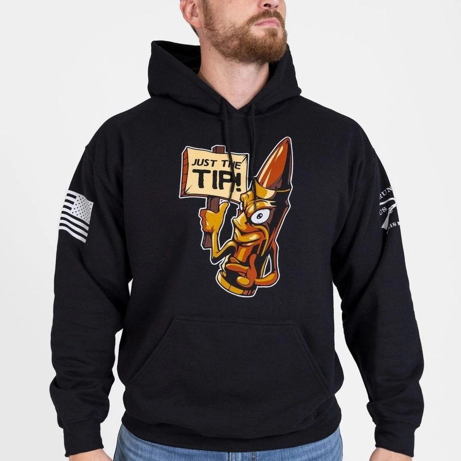 Just The Tip Hoodie - Black earthy tone