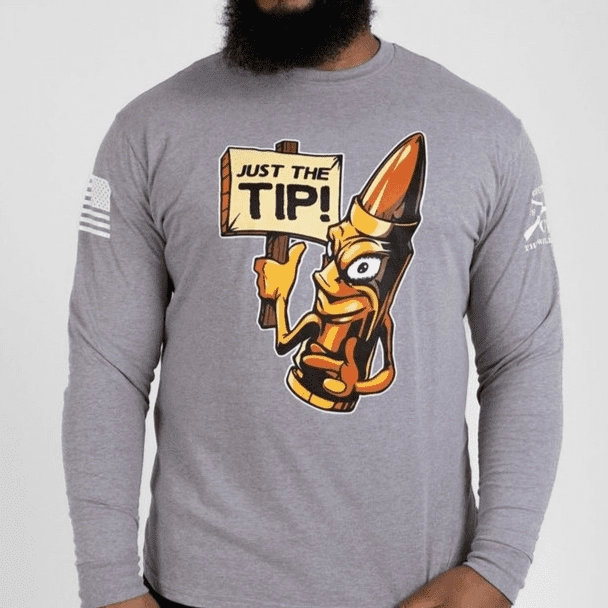 Just The Tip Long Sleeve - Dark Heather Gray Steampunk style