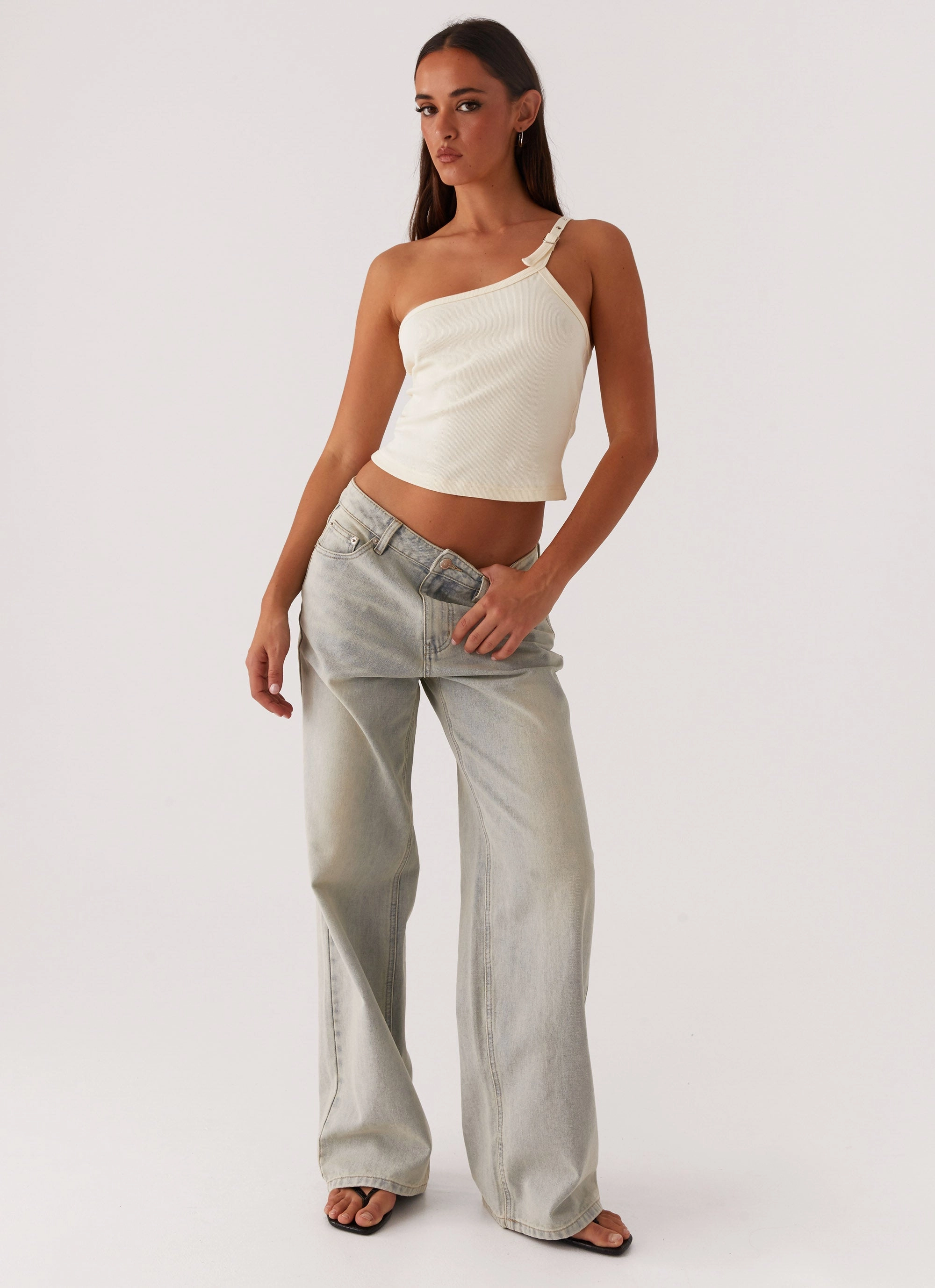 Sustainable Beach Day Keanna Low Rise Denim Jeans - Vintage