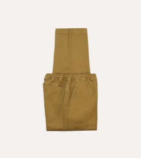 Khaki Herringbone Twill Cotton Drawstring Trousers Rayon drape Cool Weather