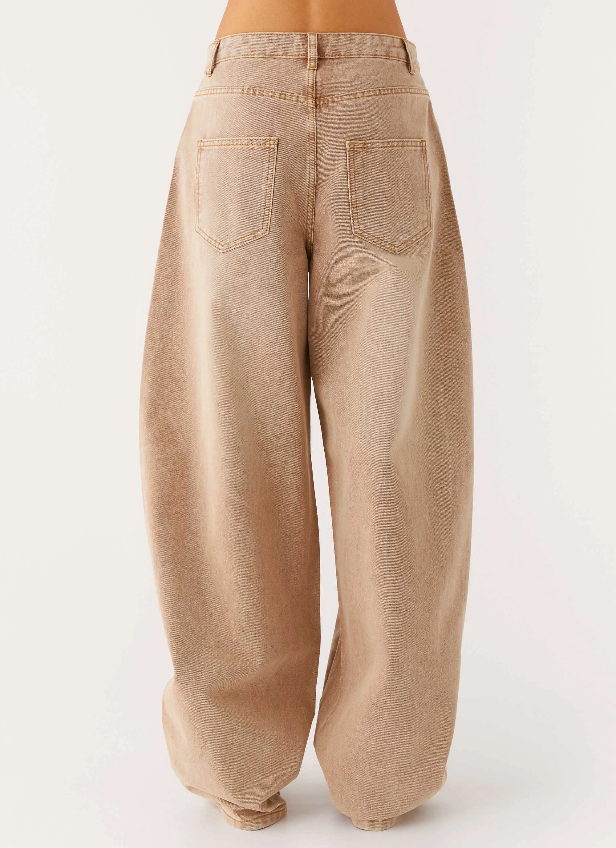 Everyday Wear Casual Comfort Khalil Baggy Jeans - Tan