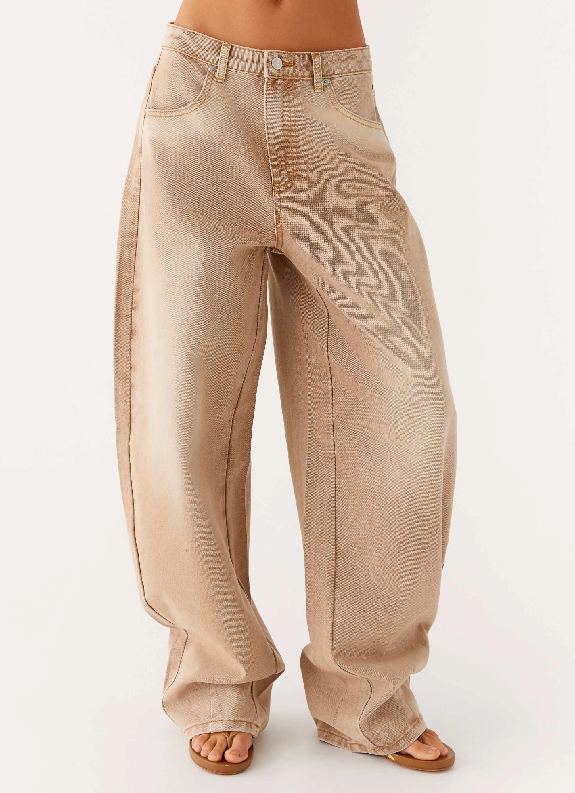 Khalil Baggy Jeans - Tan Evening Stroll Athlete Fit