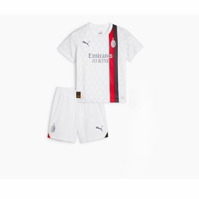Kids AC Milan 23/24 Away Minikit Full Set Shirt & Shorts High Collar Design