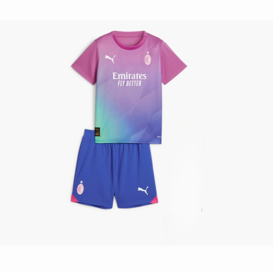 Kids AC Milan 3rd Minikit Full Set Shirt & Shorts Functional Activewear