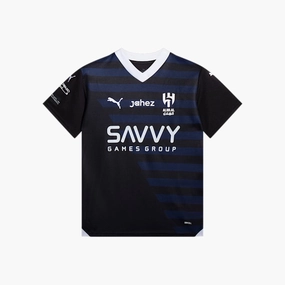 Kids Al Hilal 2023/24 Third Kit Full Set Shirt & Shorts Workout Fit High Density Knit Fabric