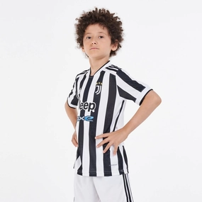 Kids Juventus FC Home Replica Kit 22/23 Full Set T-shirt & Short Microfiber Blend 3D Knit Seamless Pattern
