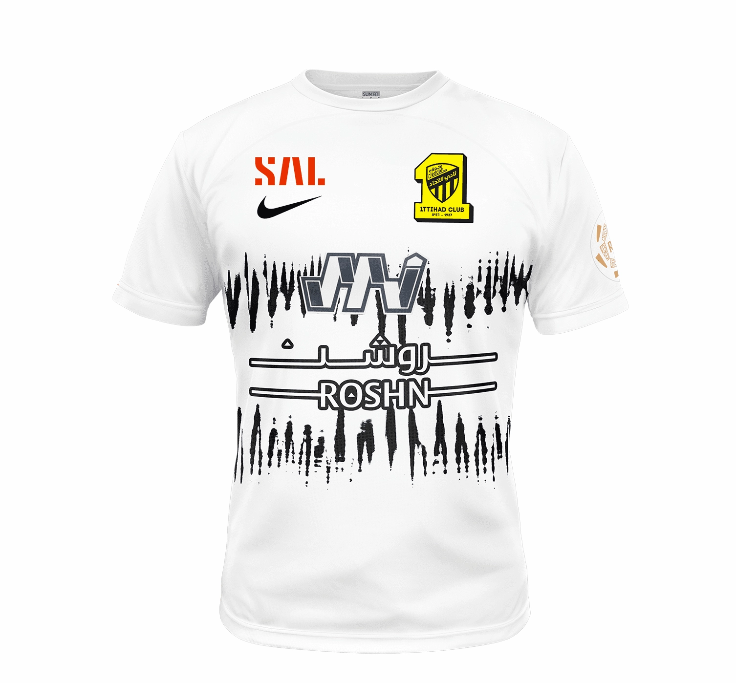 Active Design Tear Resistant Fabric Kids Nike Al-Ittihad 23/24 Away Jersey Full Set Shirt & Short ??? ???? ??????? ??????? ?? ??????