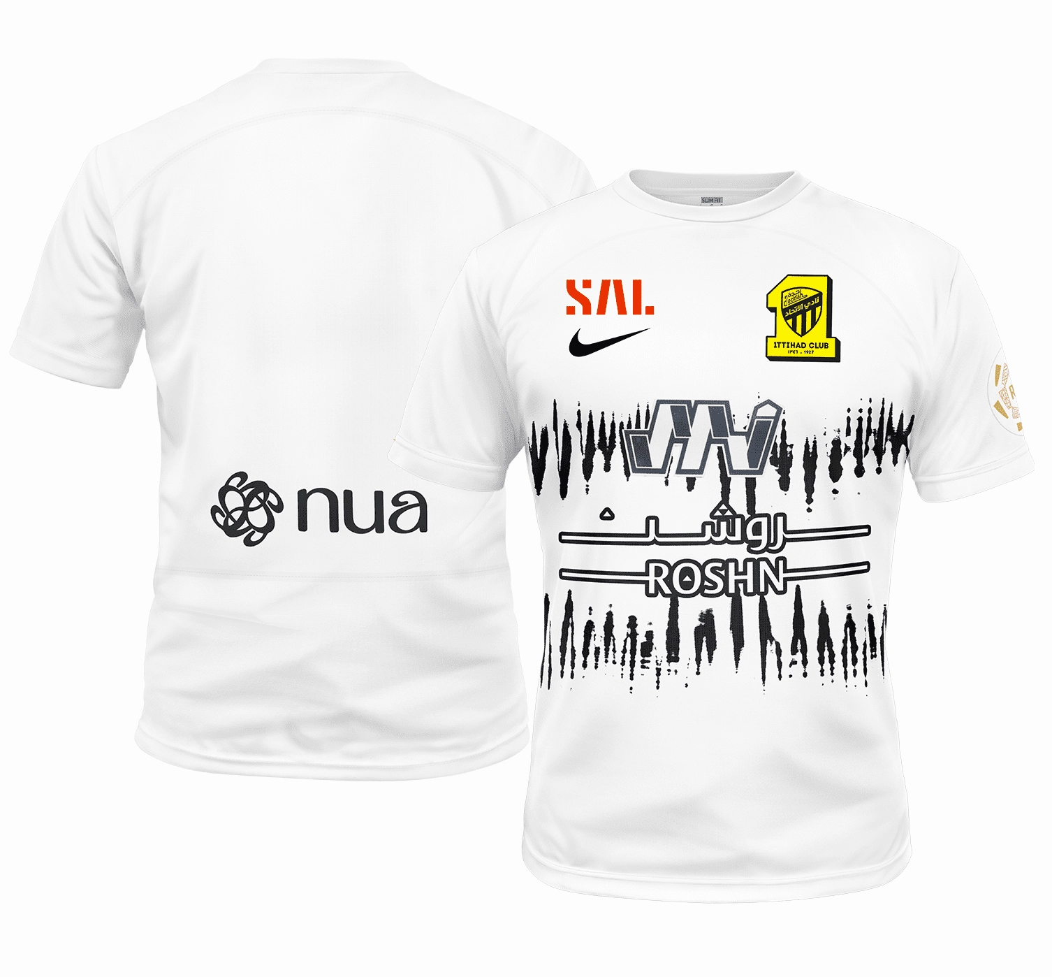 Kids Nike Al-Ittihad 23/24 Away Jersey Full Set Shirt & Short ??? ???? ??????? ??????? ?? ?????? High Breathability Mesh Fit For Action