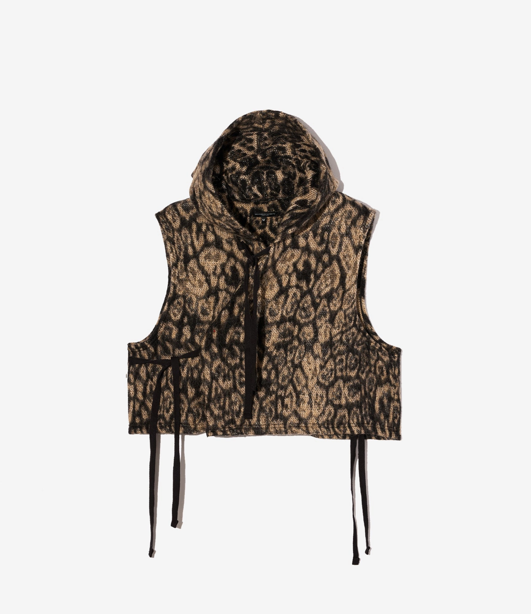 Rayon Knit Wrap Vest ?C Brown Leopard Jacquard Wool