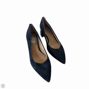 Wear resistant Elastic Strap Shoes Heels Block By Clothes Mentor In Blue, Size: 7.5