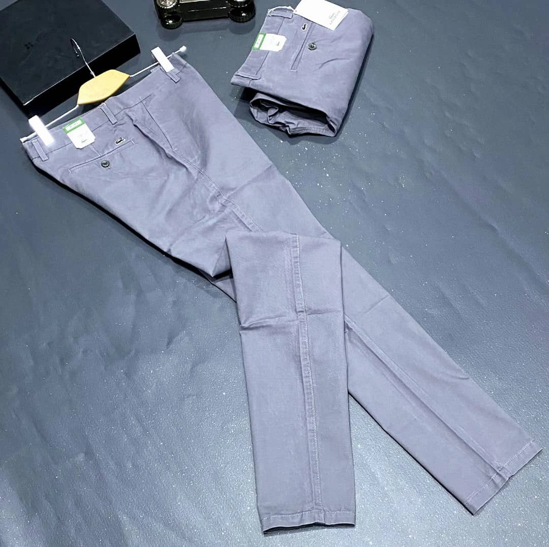 Lacoste Chino Grey Straight Cut Men Chino Speed and Agility Fit Flex Pants Capri