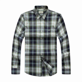 Layered Sleeve Cuffs Lacoste Male Long Sleeve Checkered Shirt Plaid