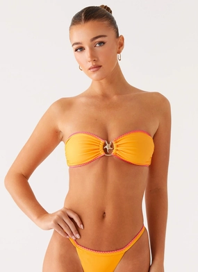 Wicking Liner Laurel Bikini Top - Orange