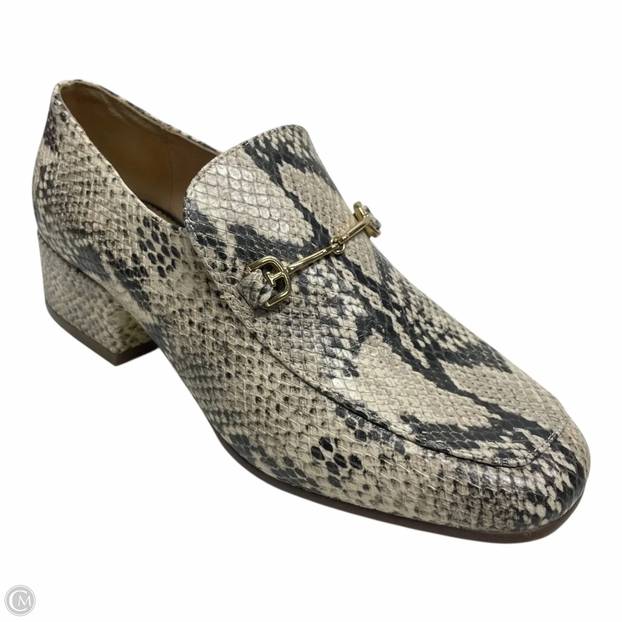 Shoes Heels Block By Sam Edelman In Snakeskin Print, Size: 6 Buckle Detail Shiny Accent
