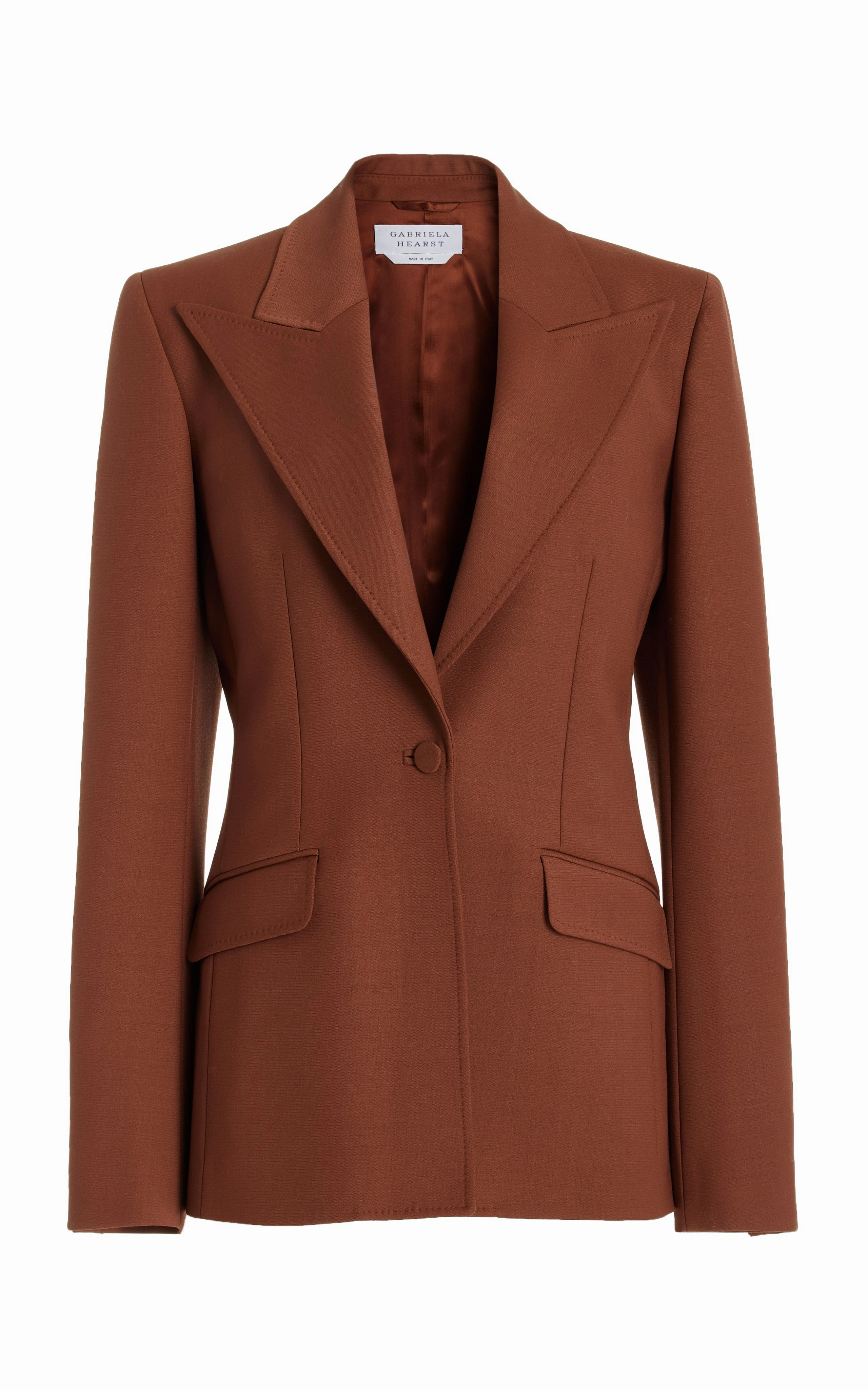 Premium Construction Sharp Tailored Look Leiva Blazer in Cognac Sportswear Wool