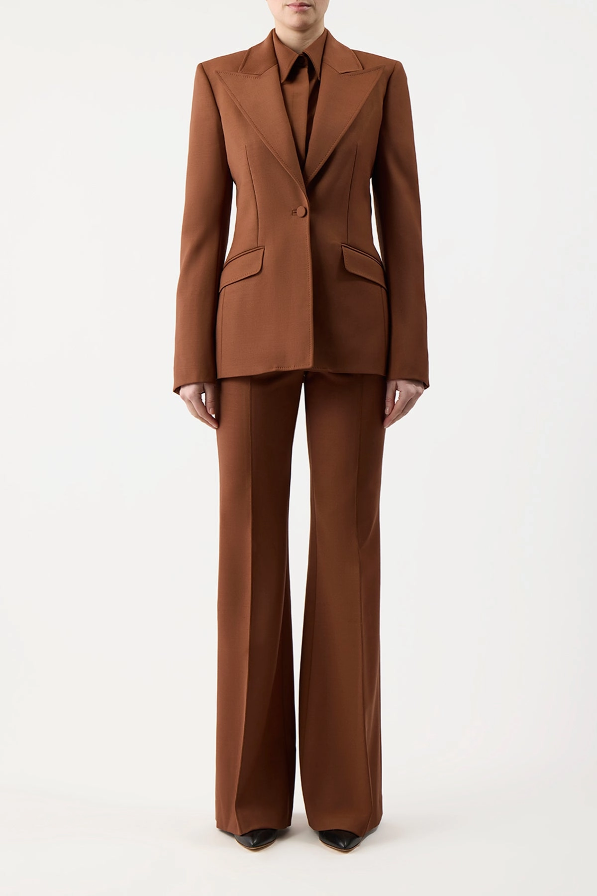 Leiva Blazer in Cognac Sportswear Wool Polished Look Smart Layering