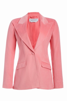 Leiva Blazer in Rosa Sea Island Cotton Corduroy Comfortable Office Wear Dapper Attire