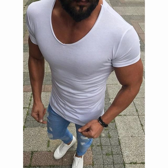 Snag Resistant Fabric West Louis? Low Neck Skinny Fitness T-Shirt