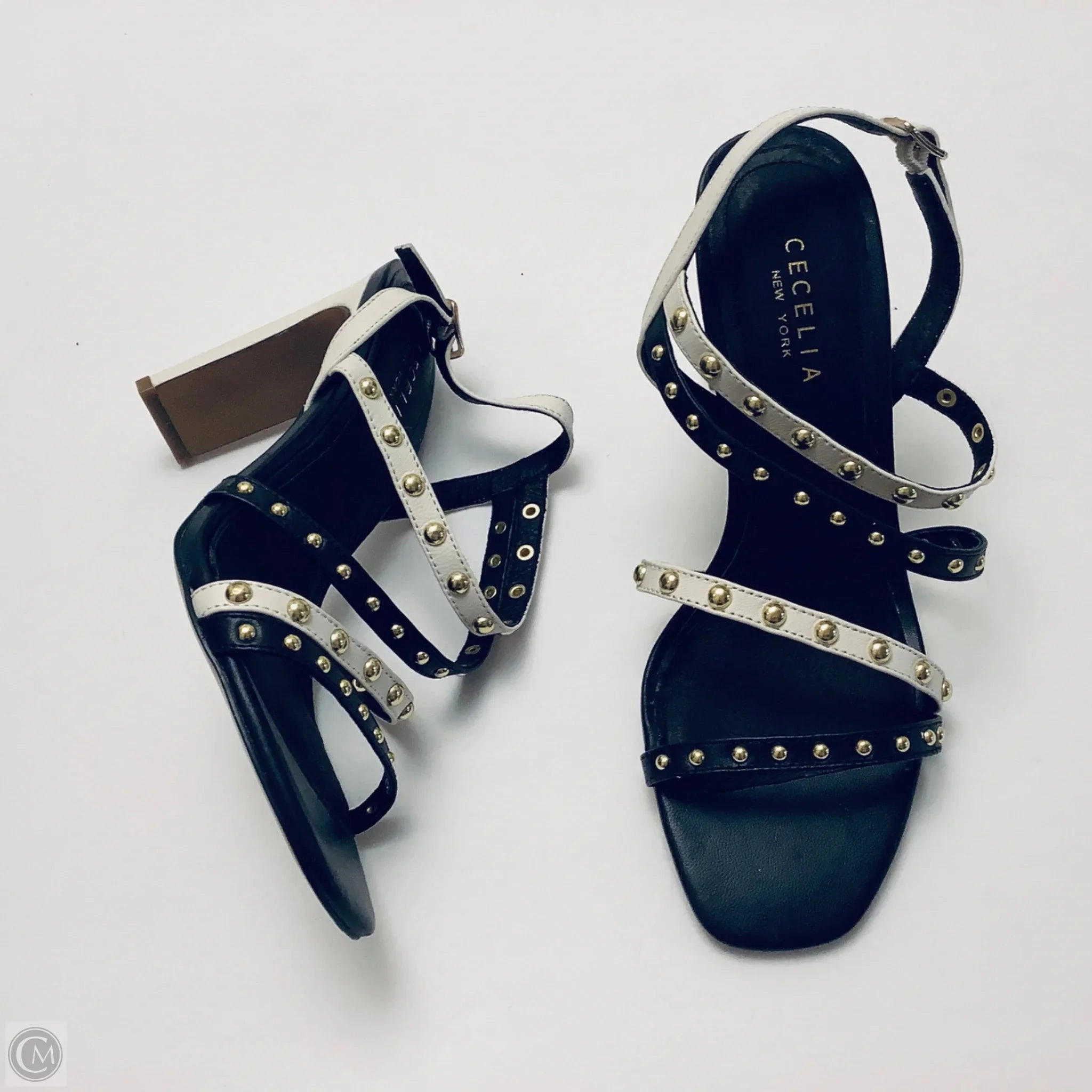 Comfort Mood All Season Shoes Heels Block By Cmc In Black & White, Size: 9