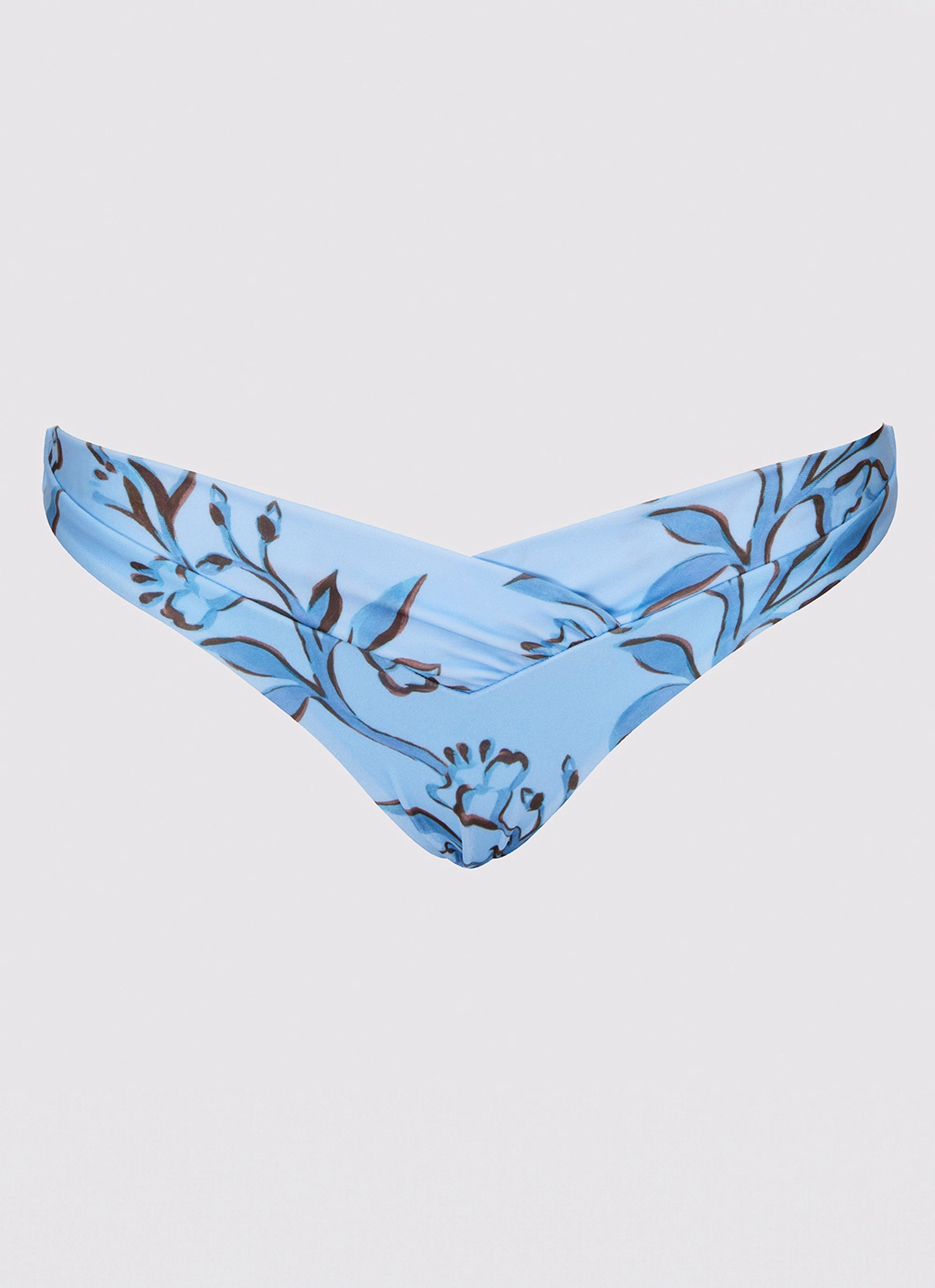 Delta Bikini Bottoms - Blue Floral Print Customer-Loved Non Chafing Seams