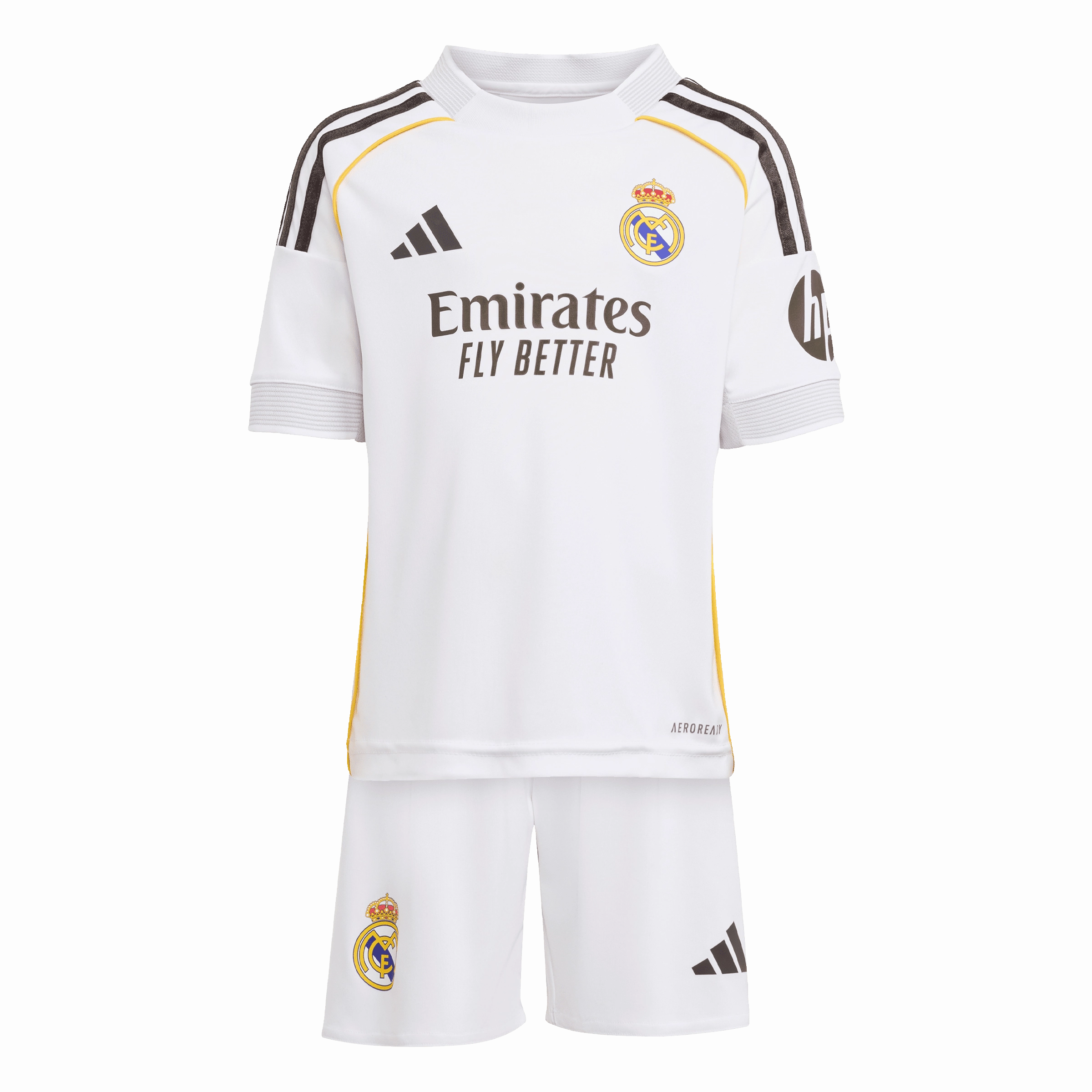 Real Madrid 25/26 Home Mini Kit (JN8870) Raglan Sleeve Integration Smooth Surface Finish