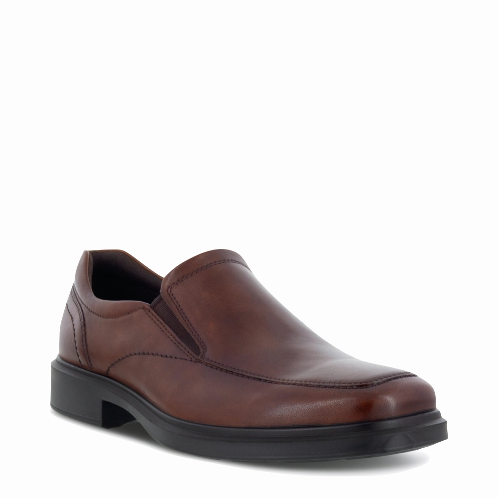 Adaptive Walk Ecco Men's Helsinki 2.0 Apron Toe Slip On Shoe in Cognac