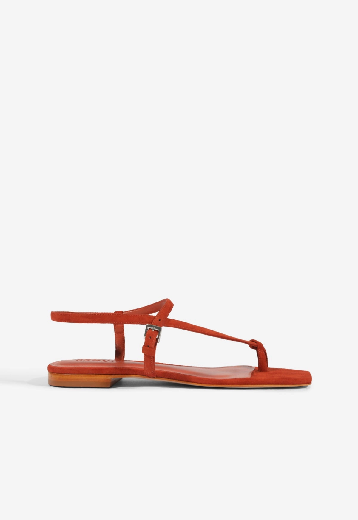 Lisa Red Suede Flat Sandal Reliable Comfort