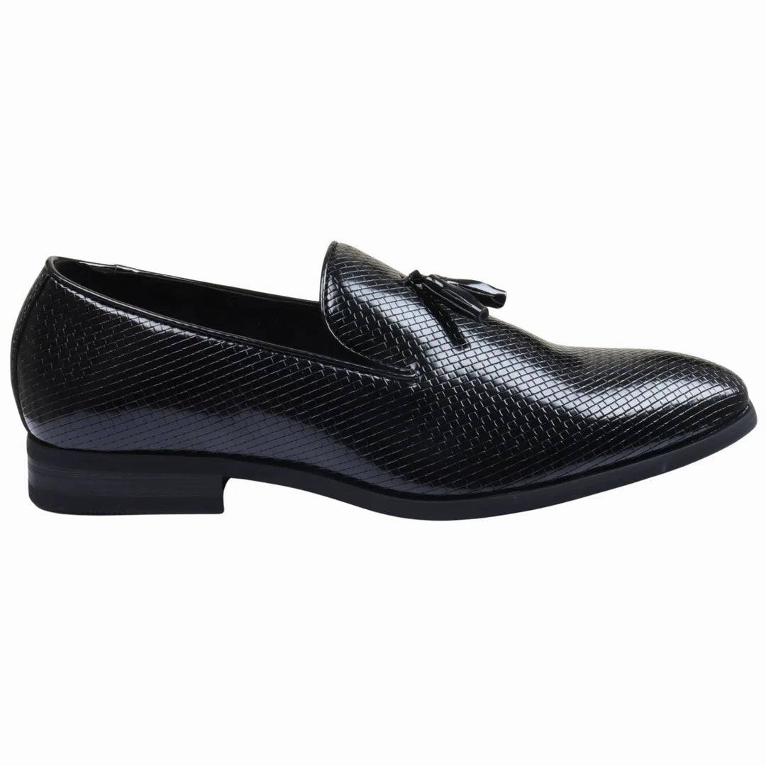 Neat Path Lane Loafers Slip On Leather Lined Tassel Pattern Formal Shoe