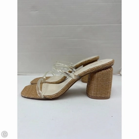 Peep Toe Booties Shoes Heels Block By Clothes Mentor In Tan, Size: 10