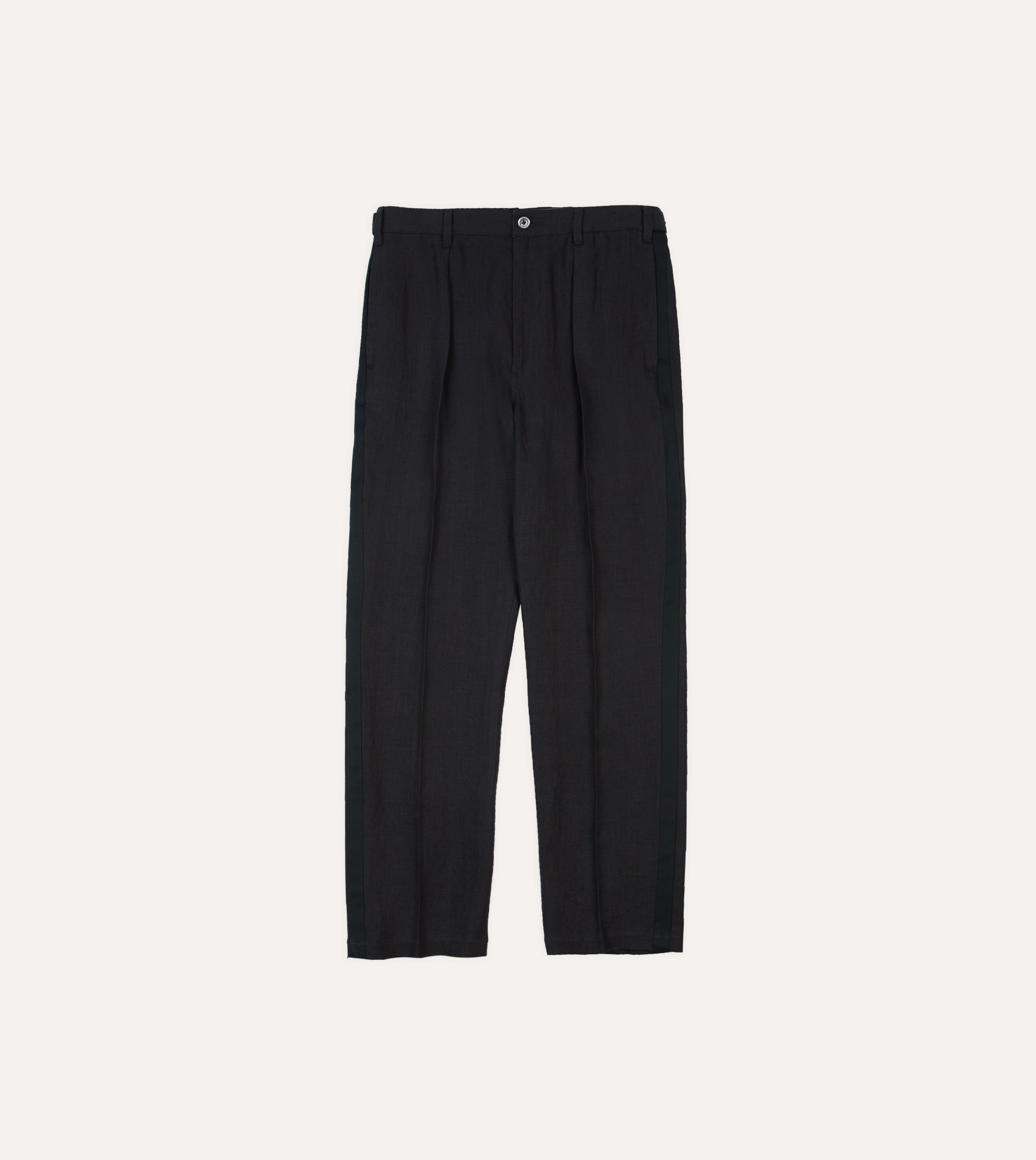tailored look Black Linen Games Dinner Trousers