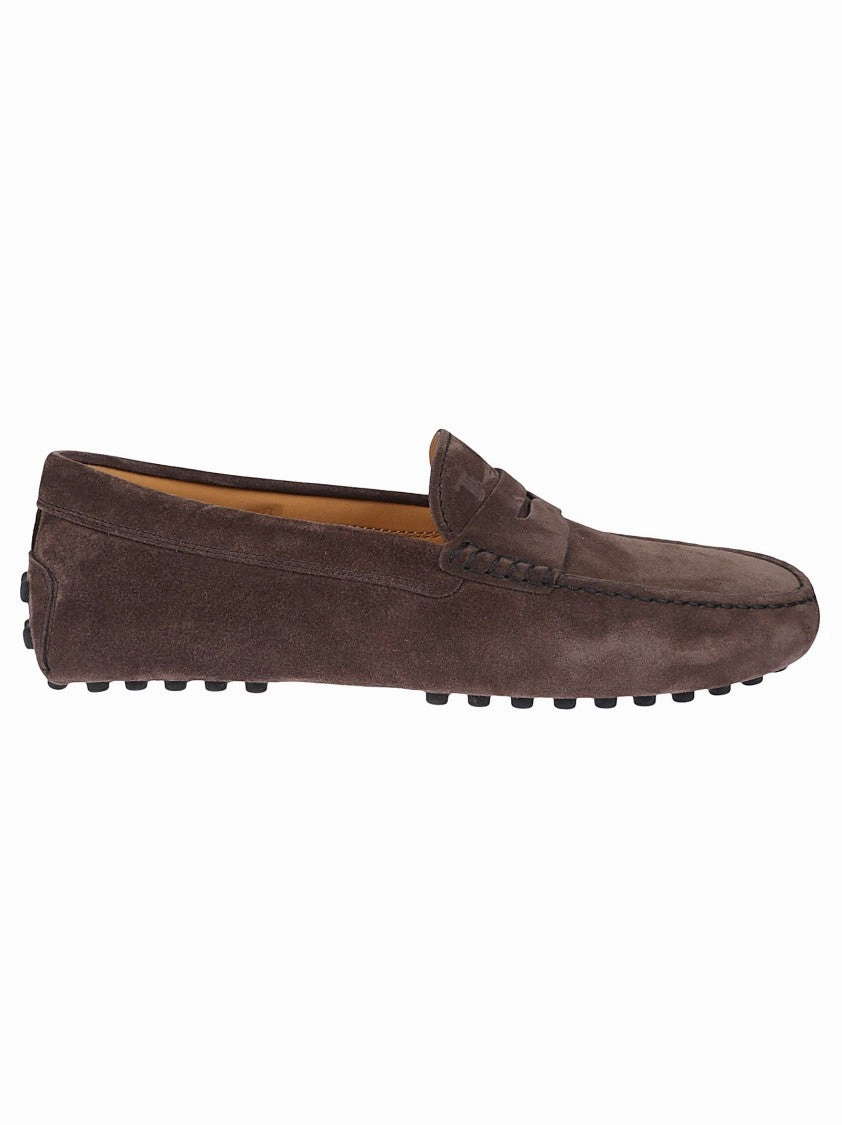 Move Power Brown Leather Loafers With Minimalist Design