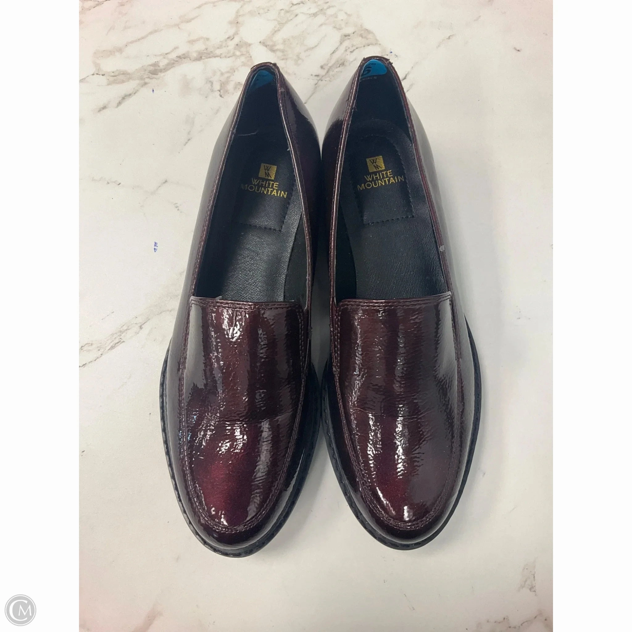 Floral Embellished Heels Shoes Heels Block By White Mountain In Maroon, Size: 6