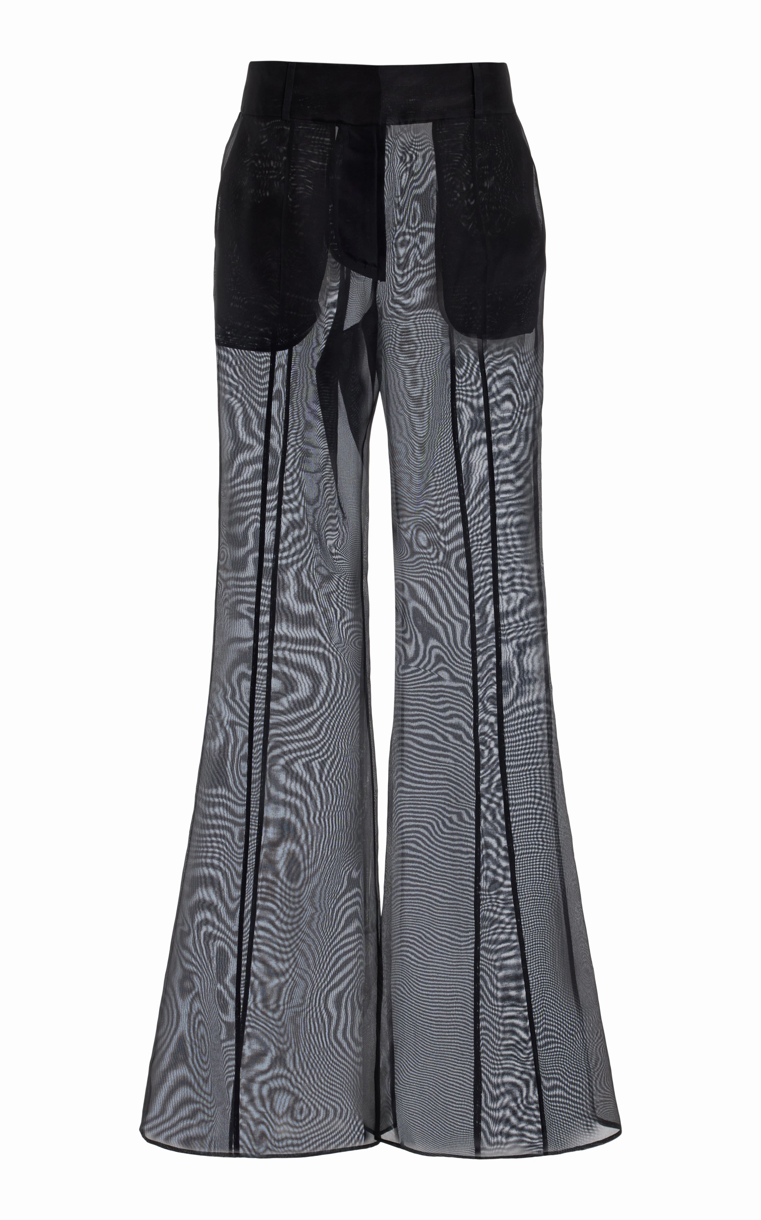 Sophisticated Style Rhein Sheer Pant in Black Silk Organza