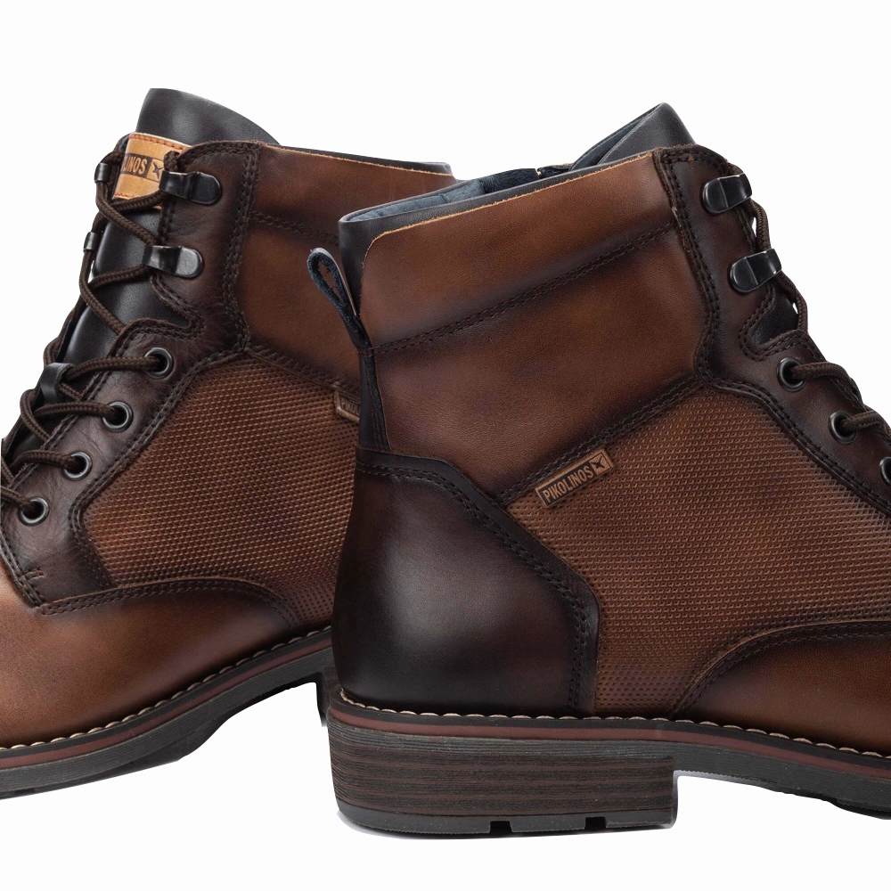 Neutral Fit Pikolinos Men's York Leather Lace Boot in Cuero Tan