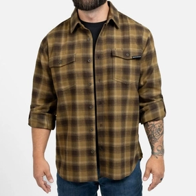 Polar bear like Men's Premium Plaid Flannel - Brown