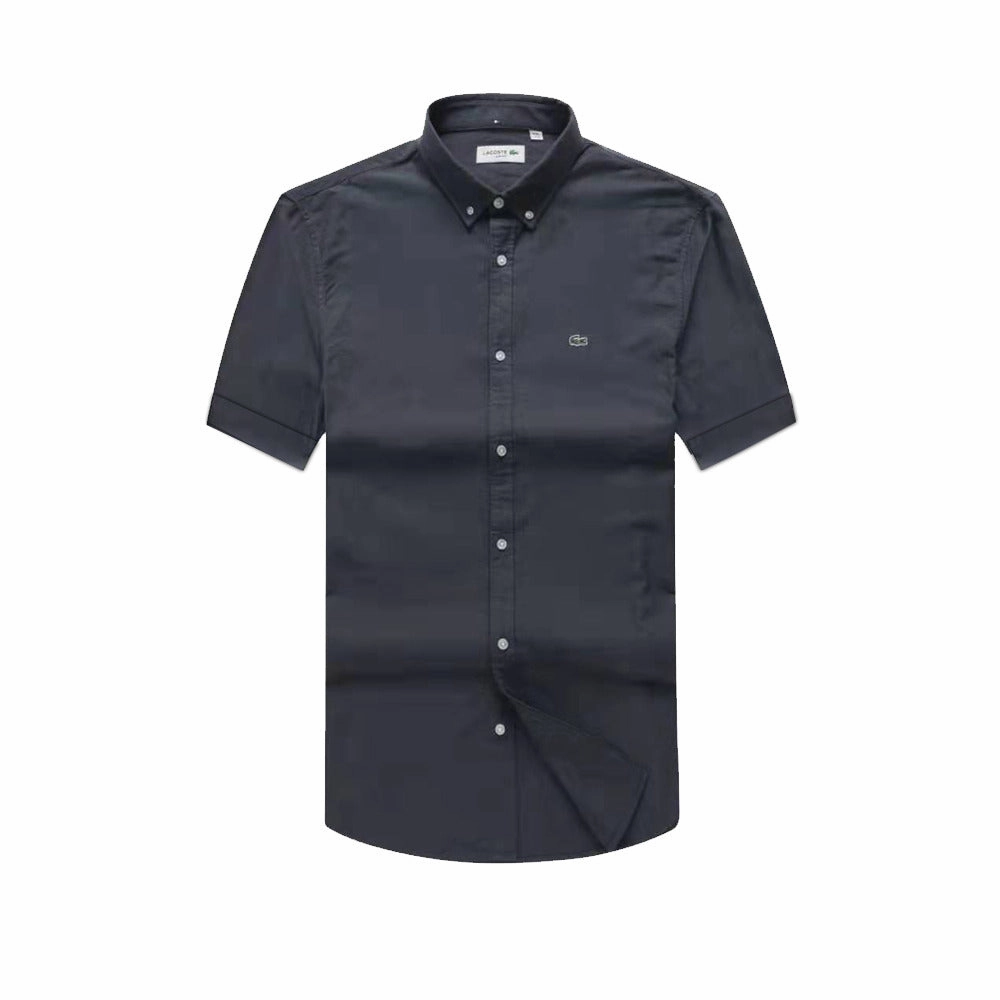 Perfect Look Lacoste Men's Grey Short Sleeve Oxford Shirt