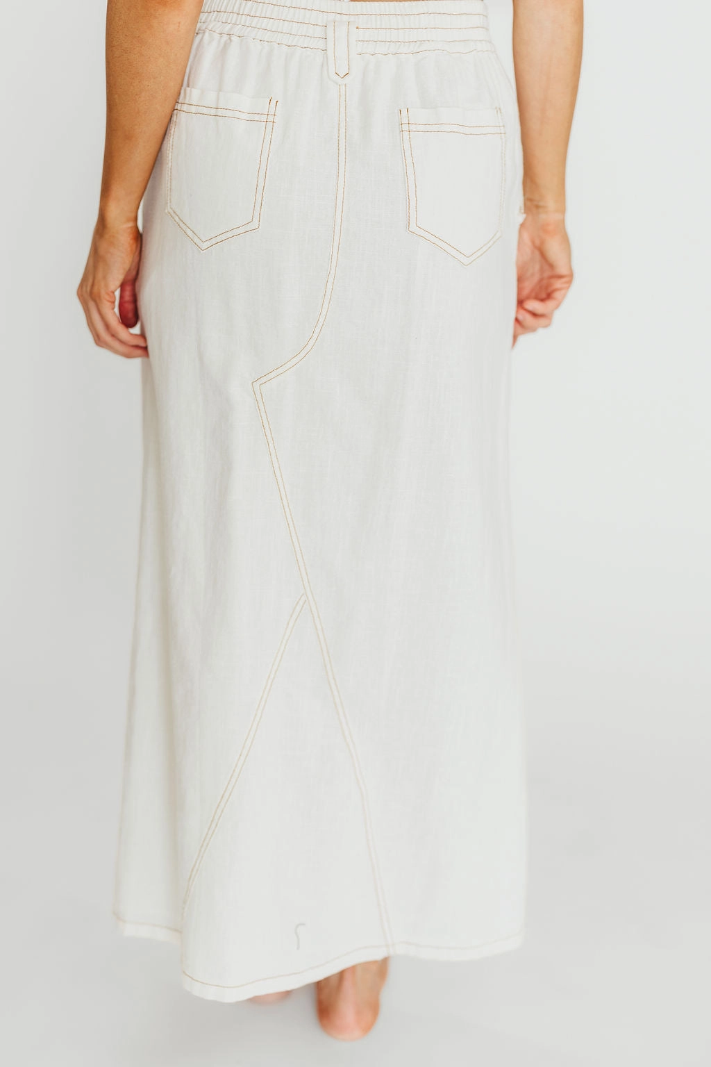Marium Washed Linen Blend Maxi Skirt in Off-White *Final-Sale* Style Innovation Chill Vibe