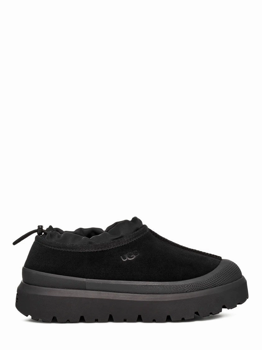 Matte Black Slip-On Flat Shoes Step Power Toe Guard