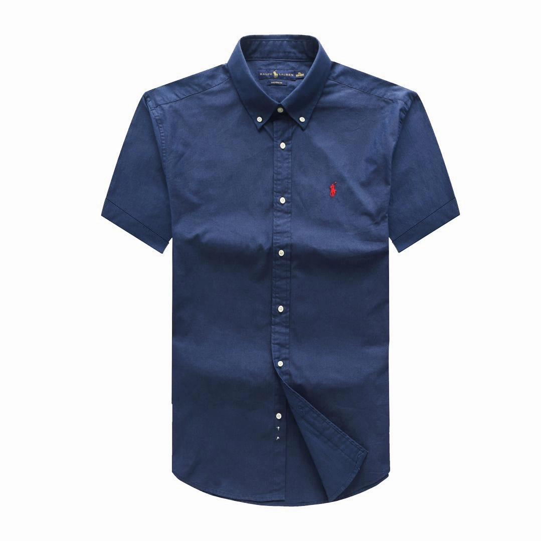 Men New Polo Ralph Lauren Small Pony Navy Blue Short Sleeve Shirt Practical Choice Comfort-First